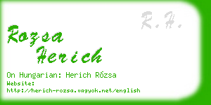 rozsa herich business card
