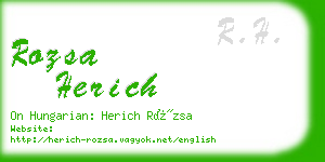 rozsa herich business card